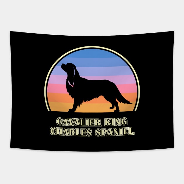 Cavalier King Charles Spaniel Vintage Sunset Dog Tapestry by millersye