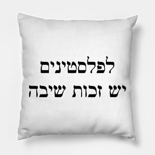 Palestinians Have A Right Of Return [Profits donated to Zochrot] Pillow