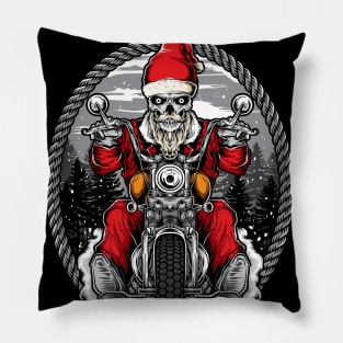 Santa Biker Pillow