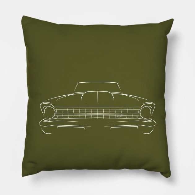 1967 Chevy II Nova - front stencil, white Pillow by mal_photography