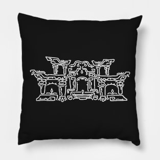 White on Black Geoglyph 2 (Totk) Pillow