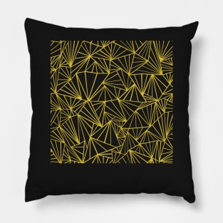 Abstract Fan Yellow Pillow