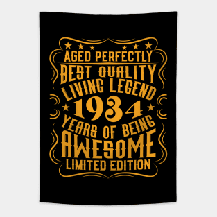 Retro Vintage 1934 Birthday Anniversary Gift Living Legend Tapestry