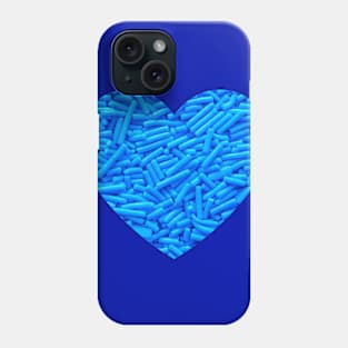 Blue Sprinkles Candy Photo Heart Phone Case