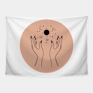 Manifest the Universe Line Art Tapestry