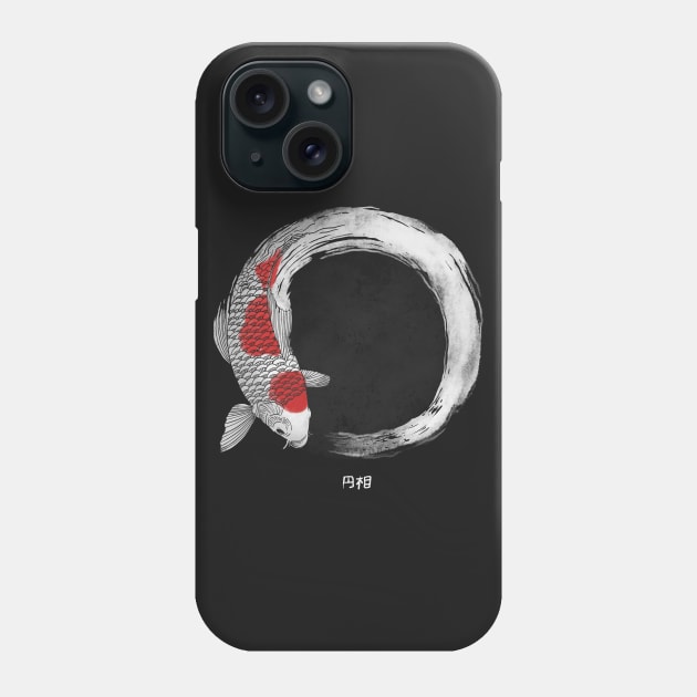 Koi Fish White Enso Phone Case by ppmid