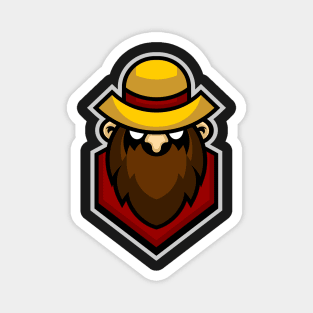 Farmer mascot character design Magnet