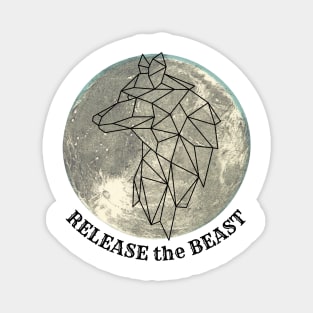 Release the Beast Full Moon Wolf Design Magnet