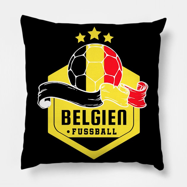 Belgien Fussball Pillow by footballomatic