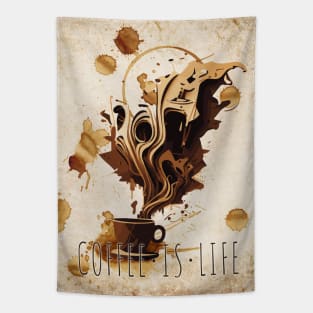 AI Art Style Coffee Is Life Tapestry