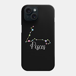 Pisces Zodiac Constellation in Pastels - Black Phone Case