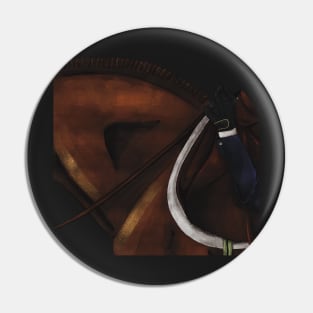 Hunter Jumper Details - Bay Horse Mounting up Pin