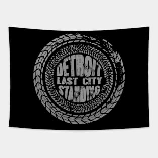 Detroit Last City Standing Wheel Design Tapestry