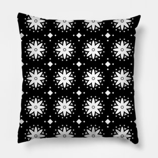 black and white flower pattern Pillow