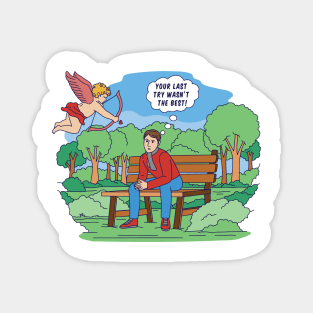 Funny Cupid love comic Magnet