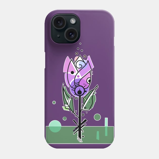 purple retro style tulip flower Phone Case by weilertsen