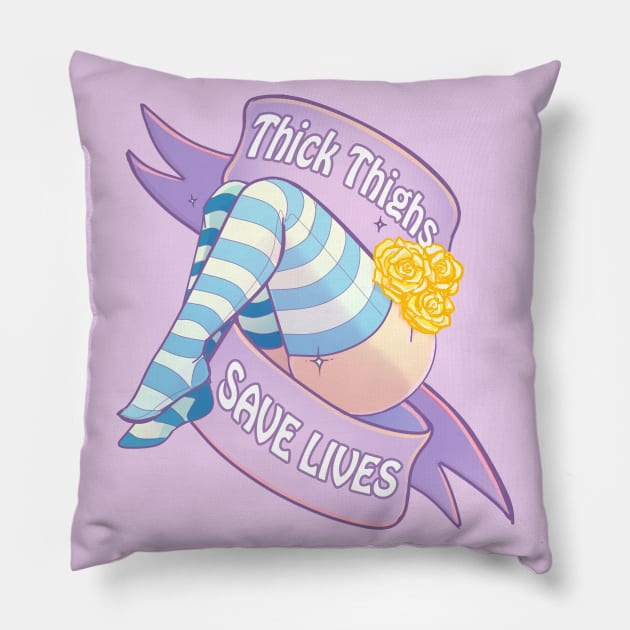 Thick Thighs Save Lives Pillow by Hollarity