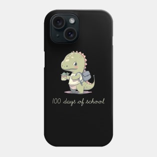 100 Days of School Cute Dino Funny Vintage Dinosaur Phone Case
