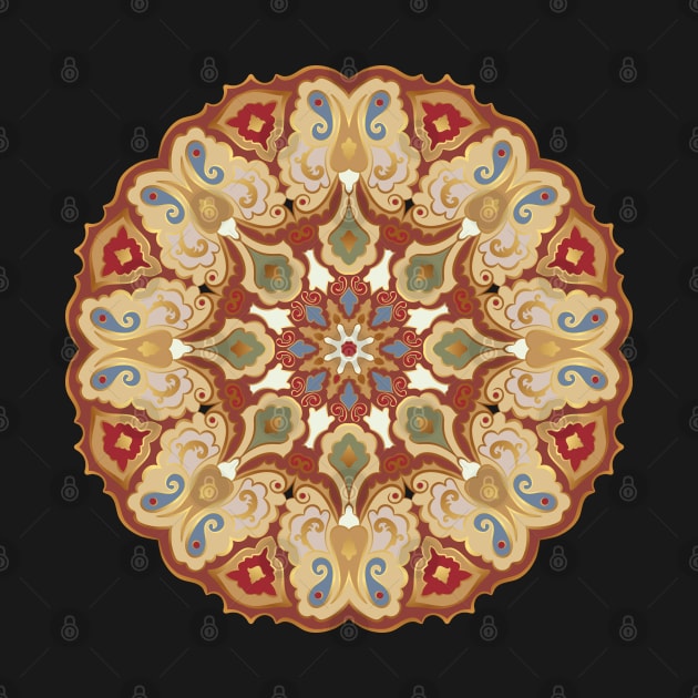 Colored and golden round pattern by IrinaGuArt