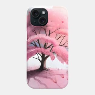 Watercolor Sakura Tree Phone Case