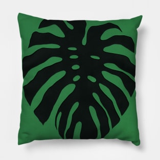 Black Monstera Pillow