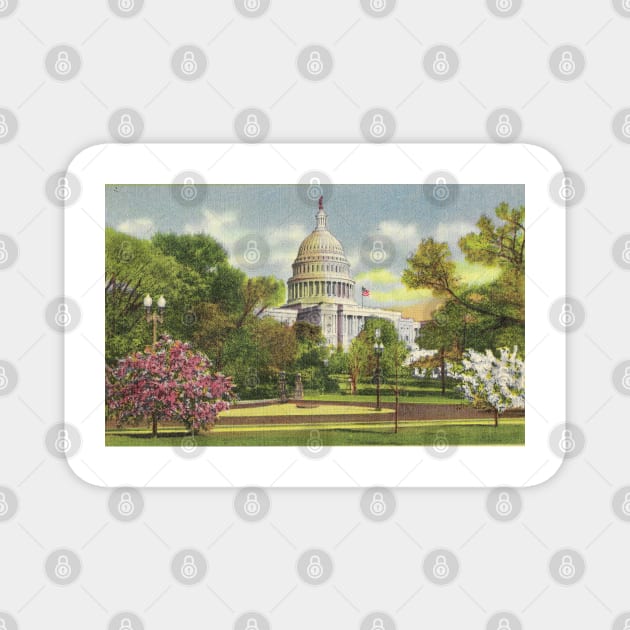 U.S. Capitol postcard, 1950 Magnet by rogerstrawberry