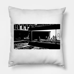 Nighthawks by Edward Hopper, 1942 | Line art Pillow