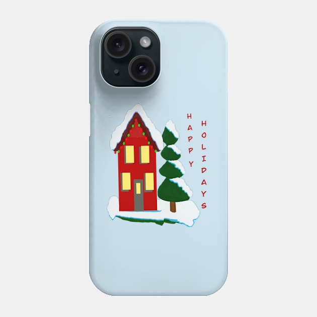 Happy Holidays Phone Case by CATiltedArt