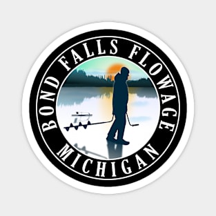 Bond Falls Flowage Ice Fishing Michigan Sunset Magnet