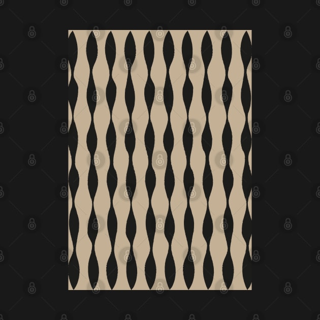 Abstract Monochromatic Pattern in Black and Ivory Brown by tramasdesign