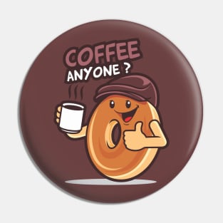 Coffee Bagel Man Pin