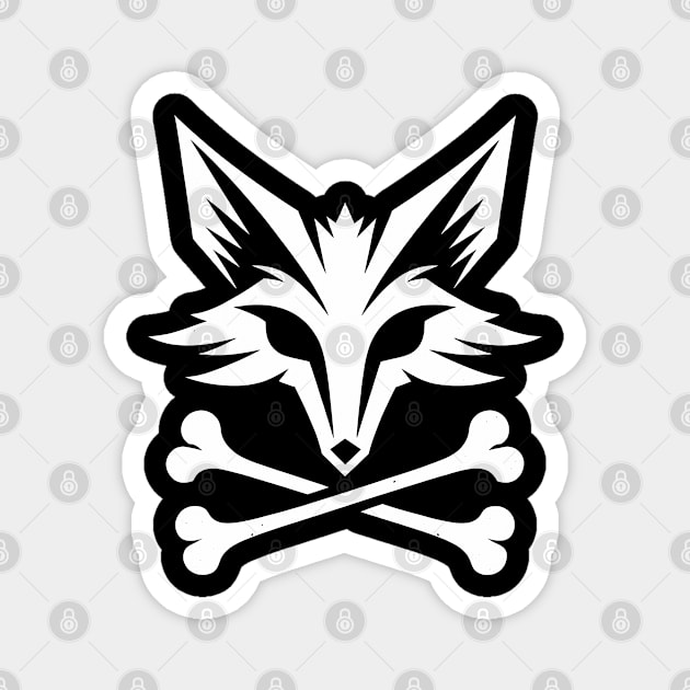 Jolly Roger Pirateflag Fox Skull Crossbones Magnet by TaevasDesign