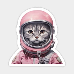 Pink Astronaut Kitty Magnet