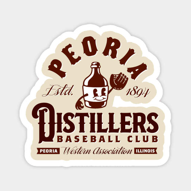 Peoria Distiller Baseball Magnet by MindsparkCreative