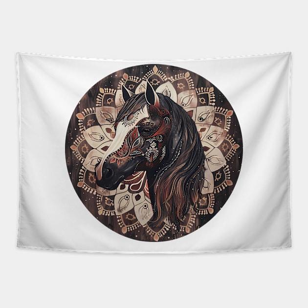 Mandala - Horse Tapestry by aleibanez