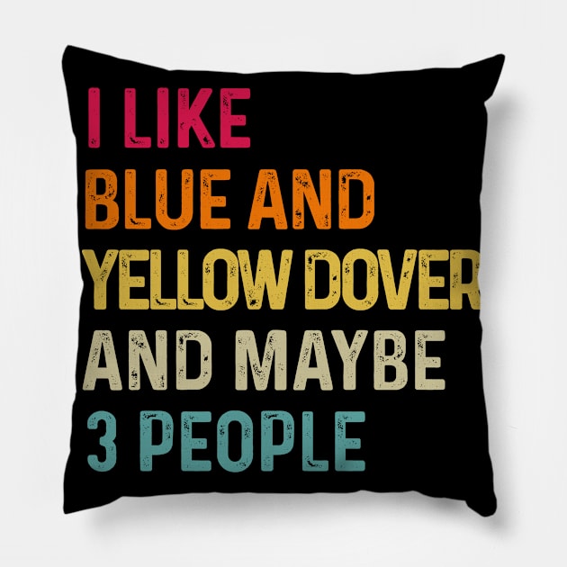 I Like Blue And Yellow Macaw And Maybe 3 People Retro Vintage Pillow by HeroGifts