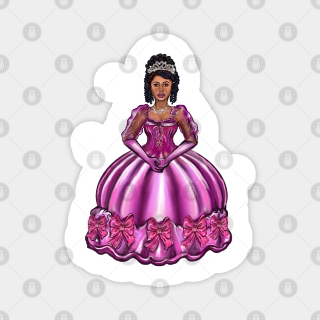 Princess -  Black curly Afro Princess in purple  ii ! beautiful light brown black girl with Afro hair, brown eyes and dark brown skin. Hair love ! Magnet by Artonmytee