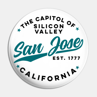 Vintage Silicon Valley San Jose California Retro USA City Pin