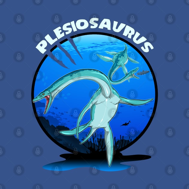 Plesiosaurus Prehistoric With Background by Terra Fossil Merch