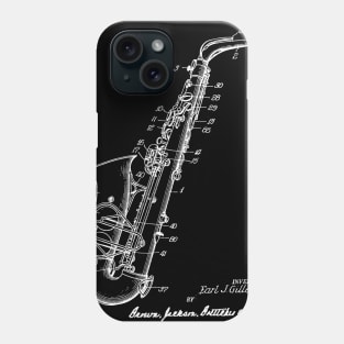 Saxophone Vintage Patent Drawing Phone Case