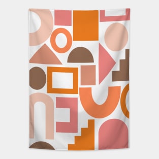 Simple Shapes Pattern in Retro Colors Tapestry