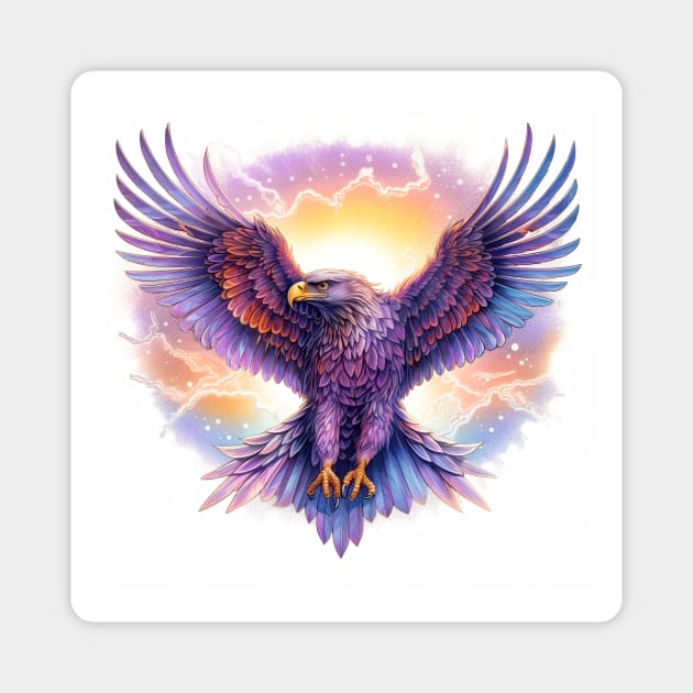 Stunning eagle in flight. Mystical and beautiful Magnet by Geminiartstudio