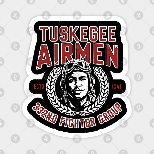 Tuskegee Airmen - 332nd Fighter Group - Vintage Pilot Logo 2 Magnet by UrbanLifeApparel
