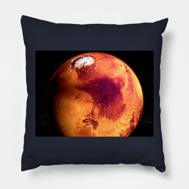 Planet Mars Globe rendering Pillow by SPACE ART & NATURE SHIRTS 