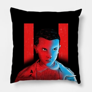 Eleven Stranger Things Fan Art Vintage Design Pillow