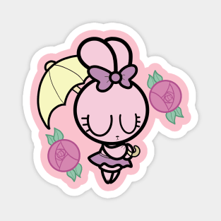 Pink Umbrella Bunny Magnet