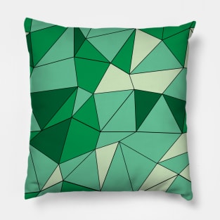 Green Abstract Polygon Pattern Pillow