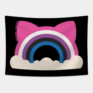 Gender Fluid Pride Cat Ear Rainbow Tapestry