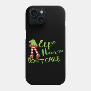 Cute and Funny Holiday Elf Hair Don't Care Christmas Phone Case