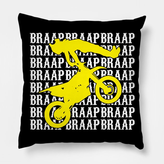 Motocross Bike Motorcycle Braap Sound Pillow by Little Treasures